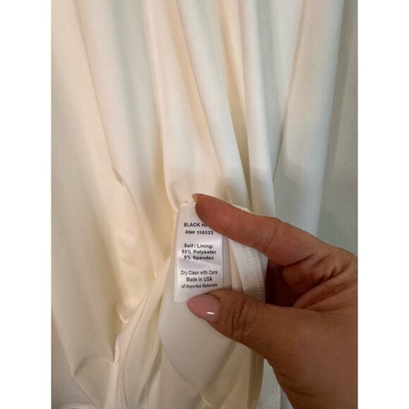 Black Halo cream knee length Jackie O Swing Dress size 10 - Picture 11 of 12